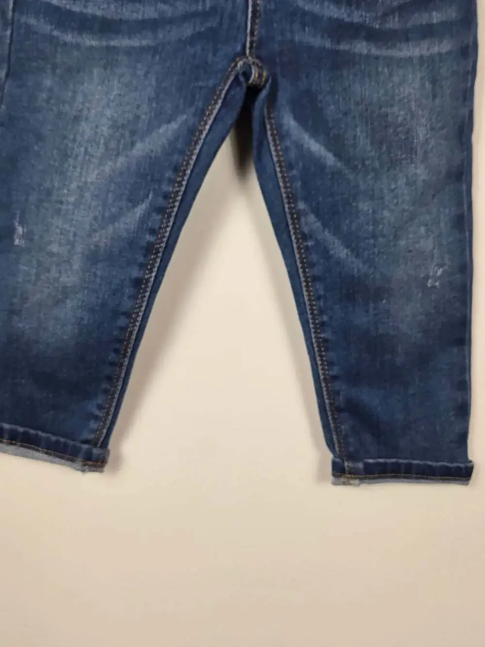 Zara Baby Girls 12-18M Skinny Jeans Blue Denim Stretch Y2K Kids